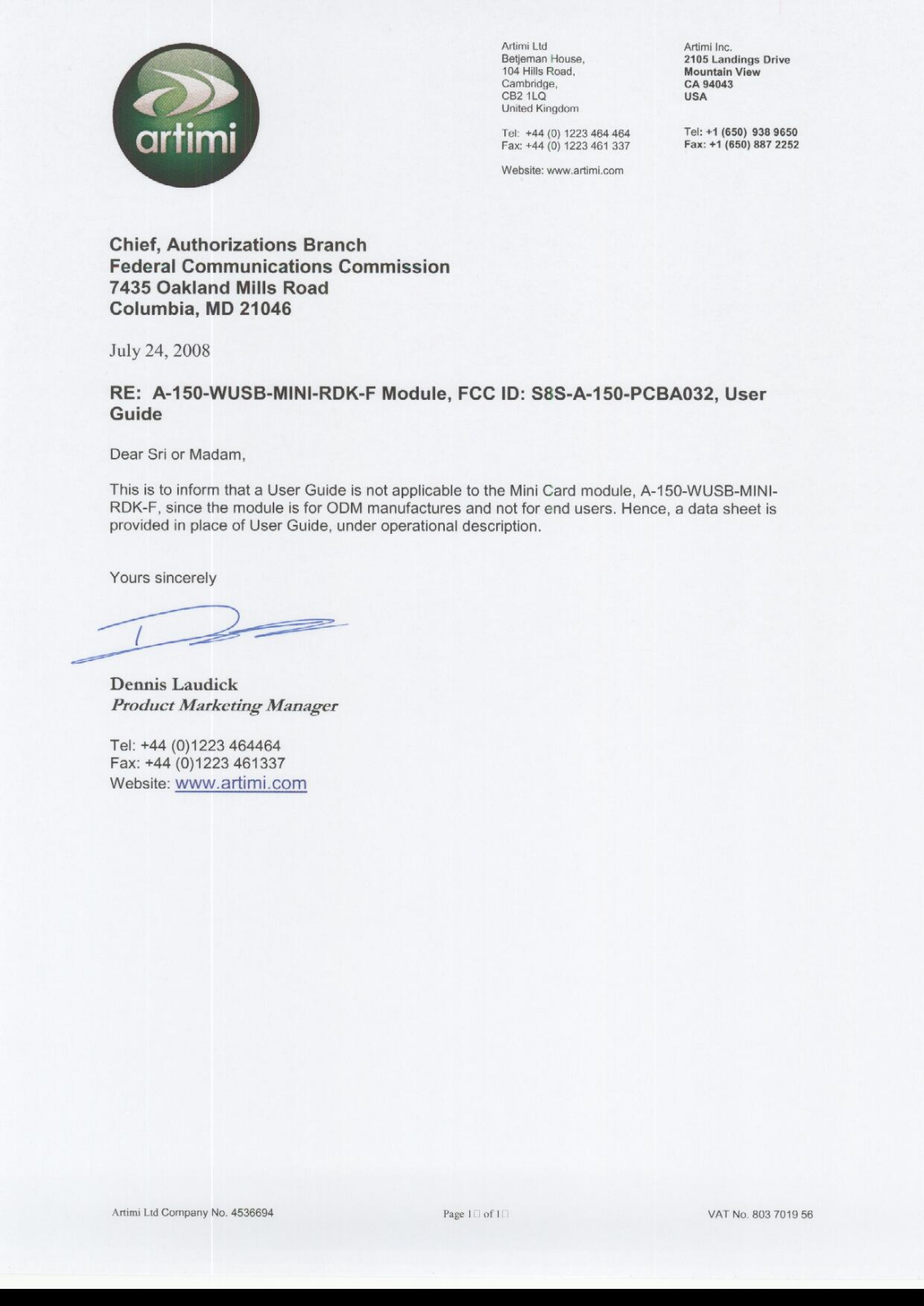 ARTIMI A 150 PCBA032 Users Manual - ManualMachine.com