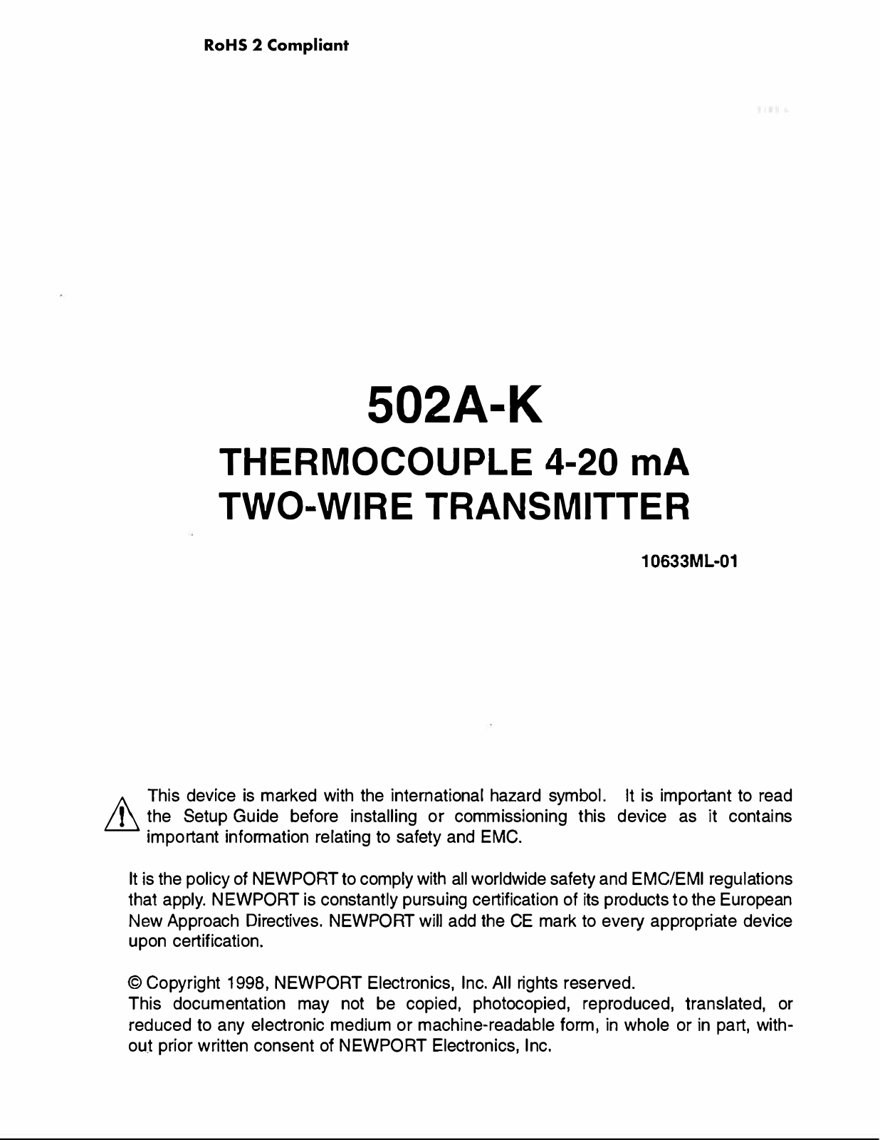 Omega 502A-K User guide - ManualMachine.com