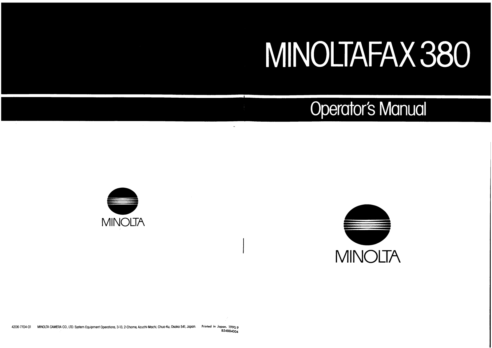 Konica Minolta MF380 User Manual