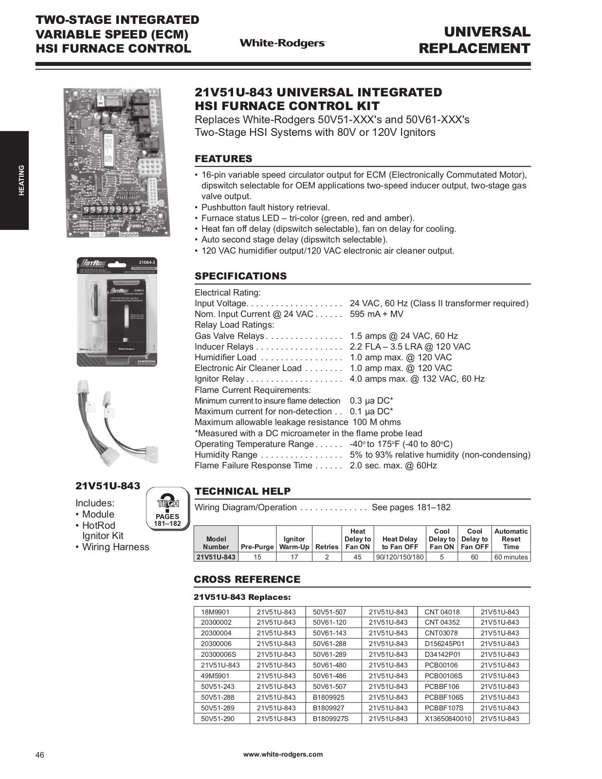 White Rodgers 21V51U-843 Catalog Page