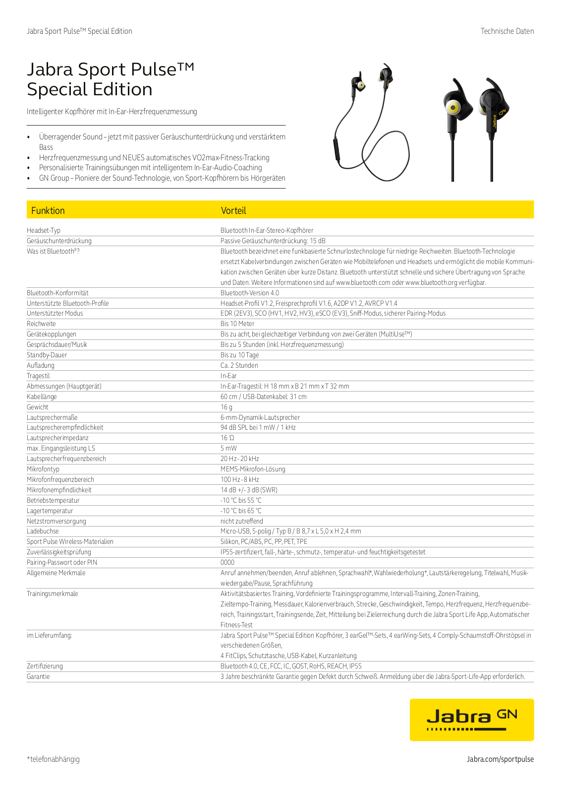 Jabra Sport Pulse User Manual