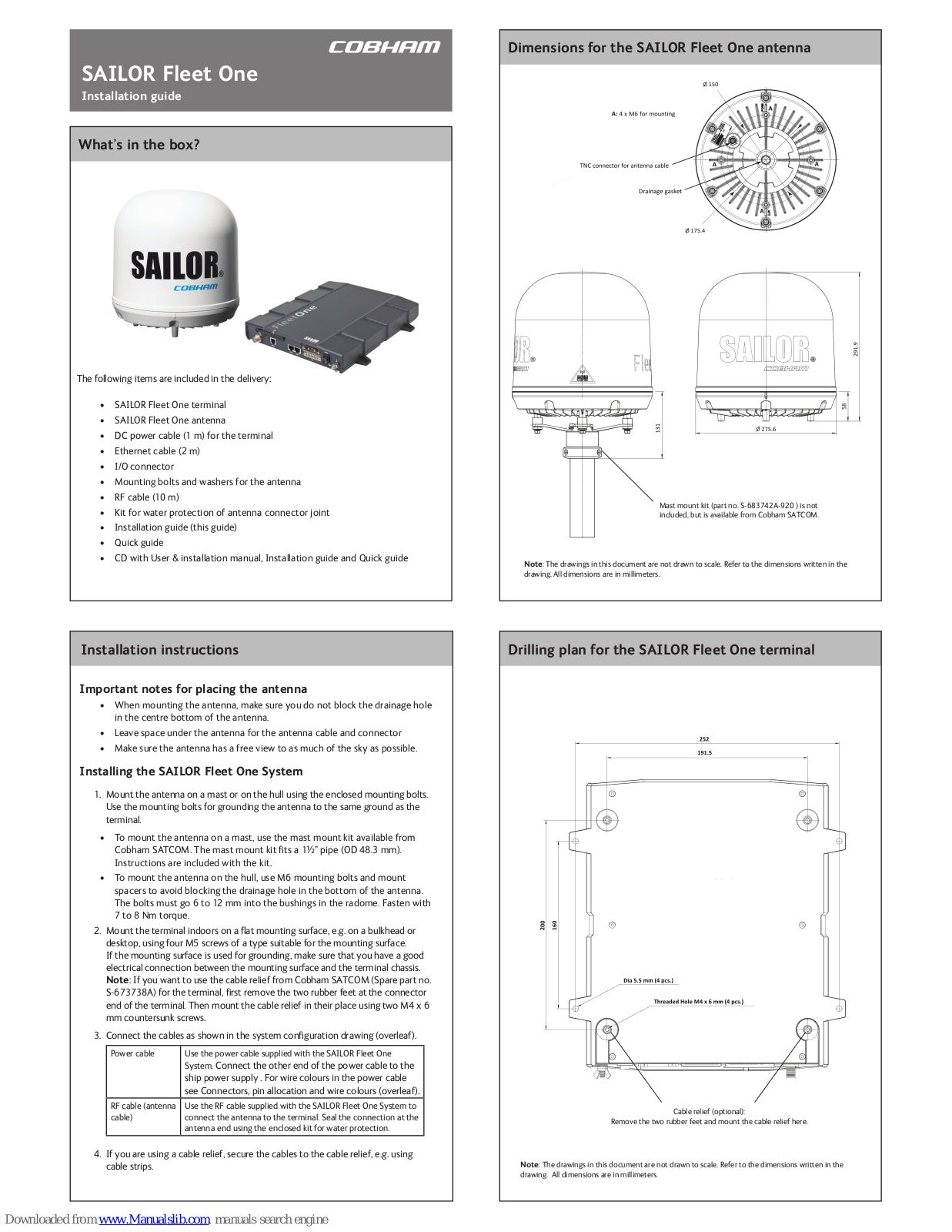 COBHAM Saailor Fleet One Installation Manual