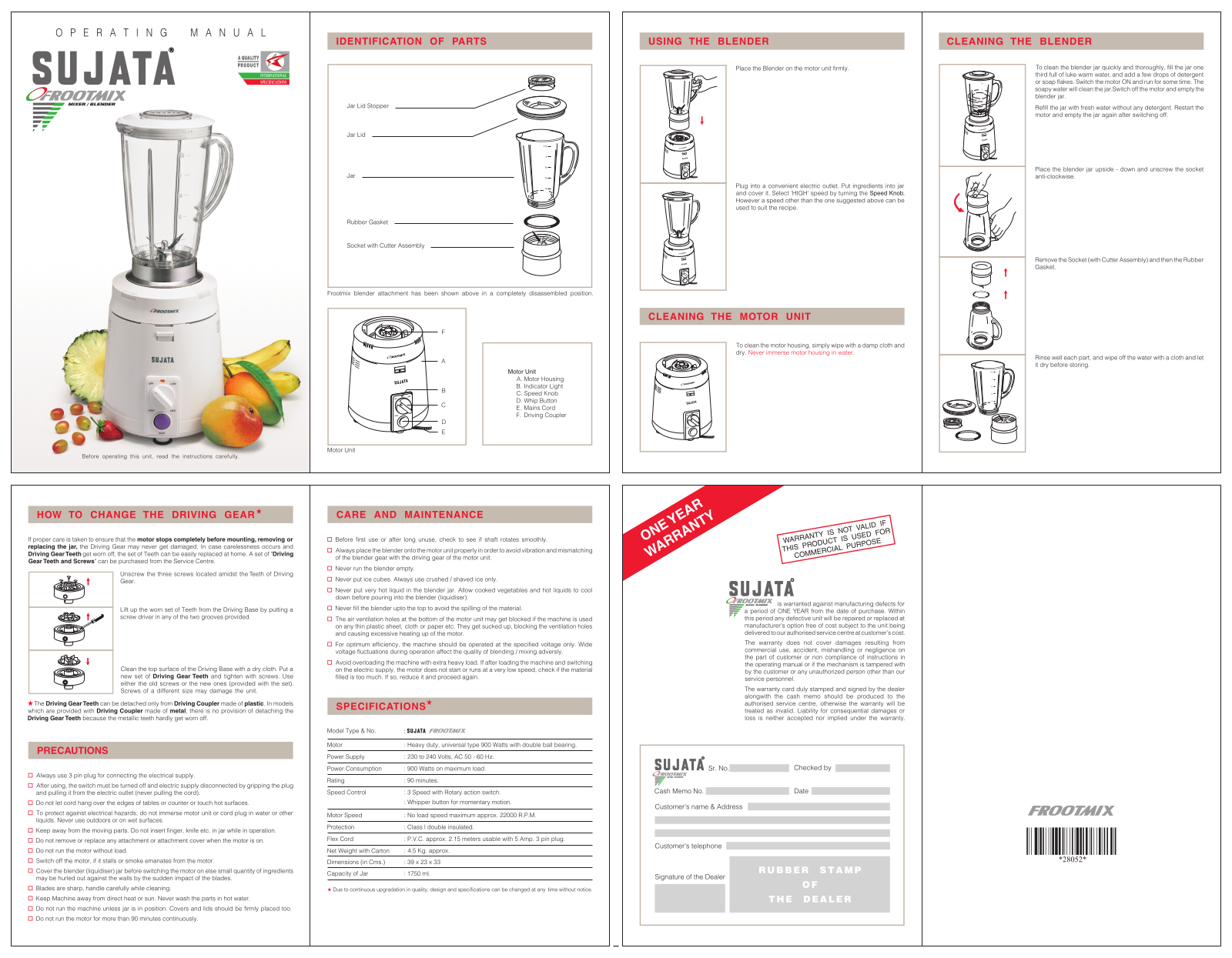 Sujata Frootmix User Manual - ManualMachine.com