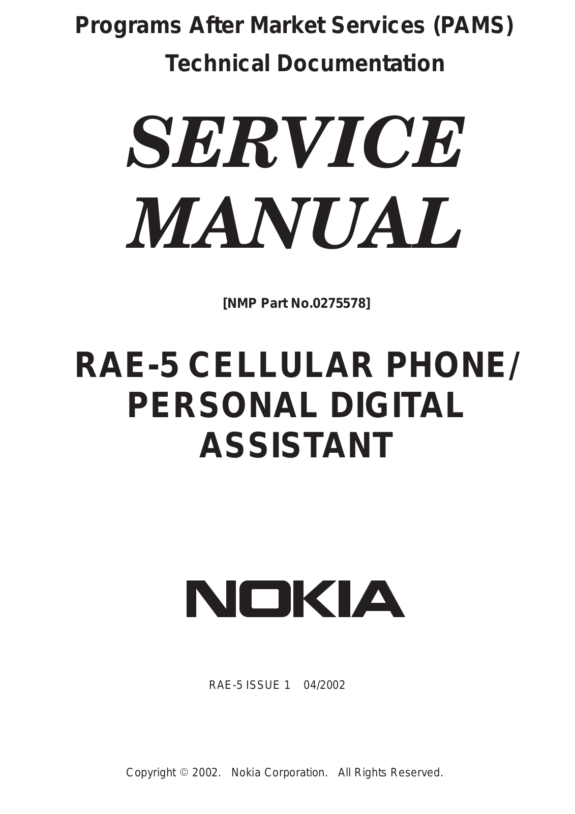 Nokia 9210i Service manual