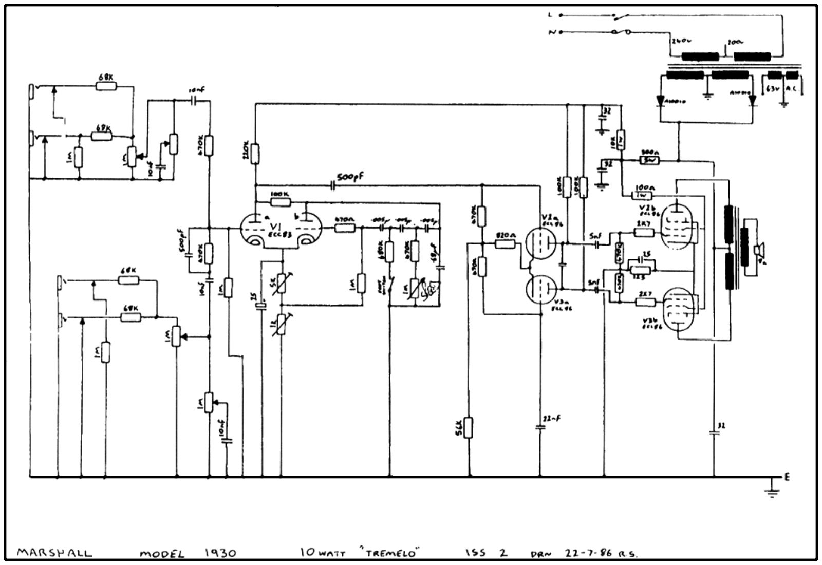 Marshall 1930 Schematic