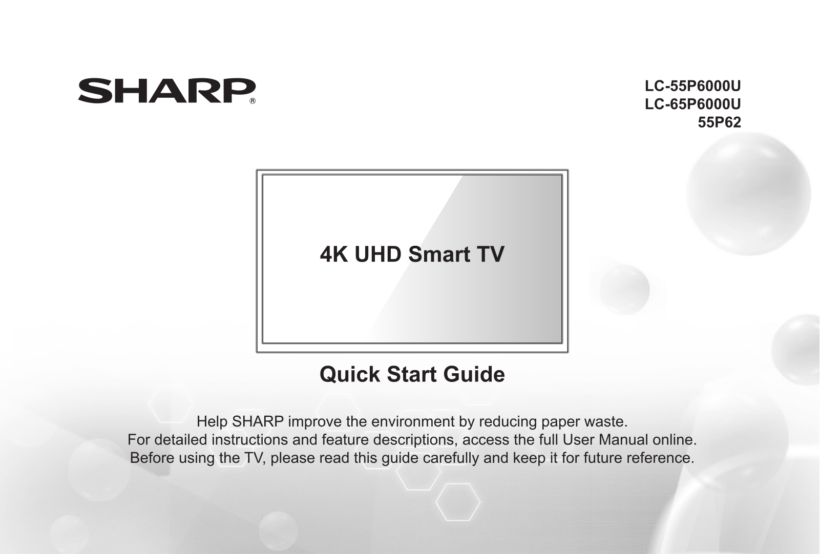 Sharp LC-65P6000U, LC-55P6000U User Manual