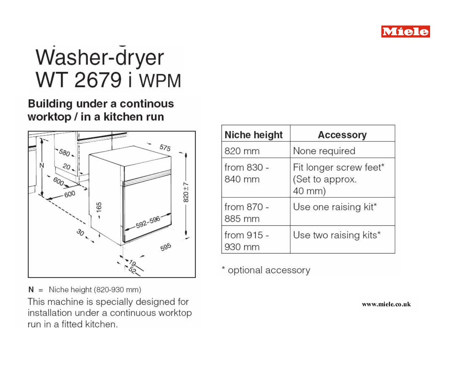 Miele WT2679I WPM User Manual