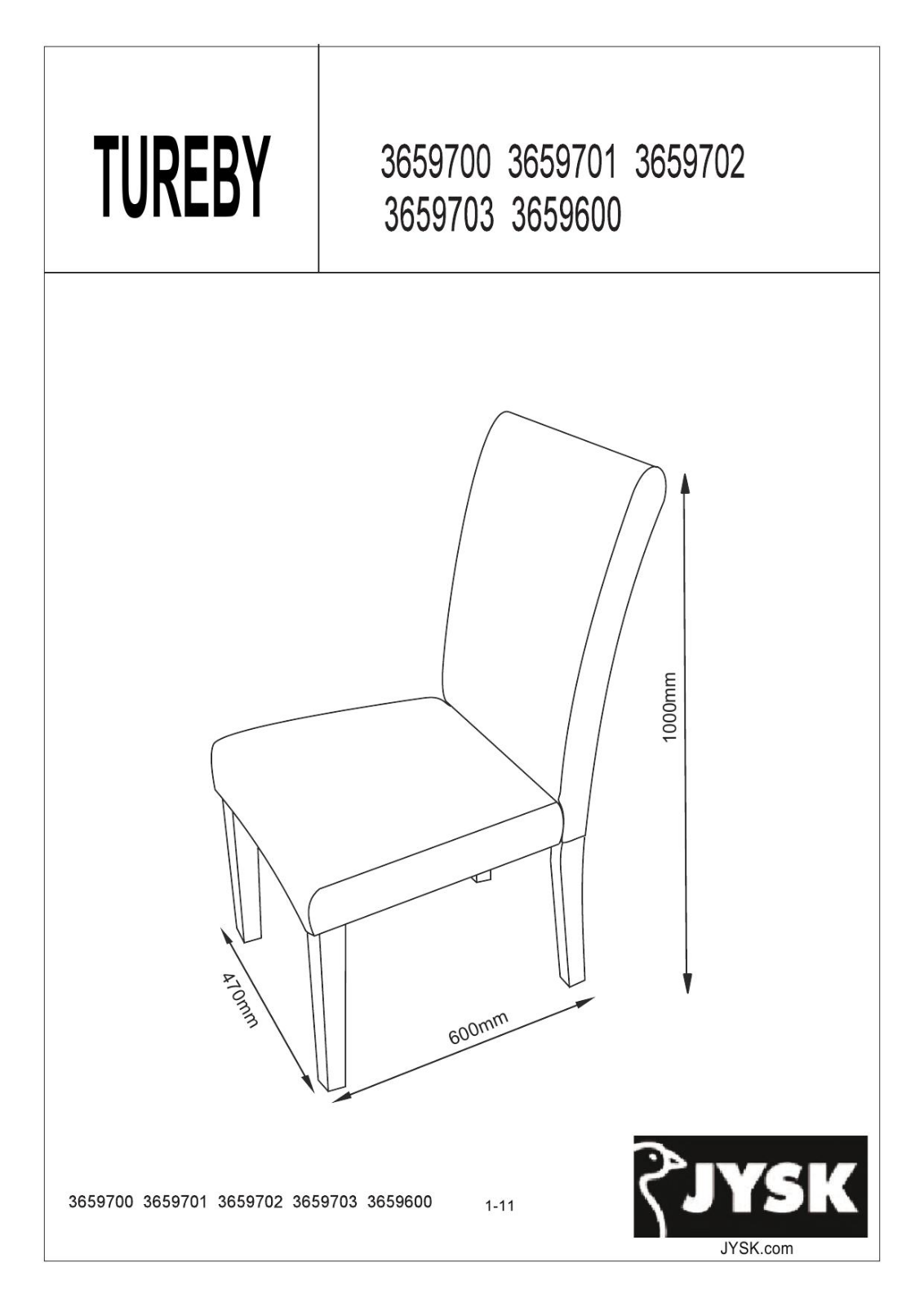 JYSK Tureby User Manual