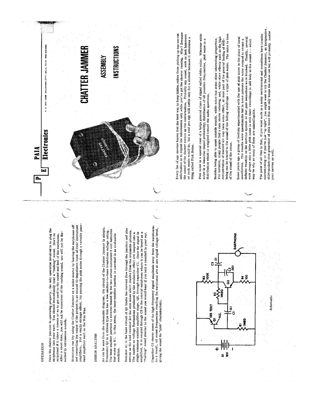 PAiA Electronics Chatter-Jammer Instruction Manual