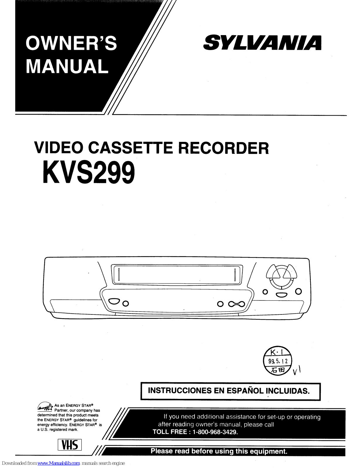 Sylvania KVS299 Owner's Manual