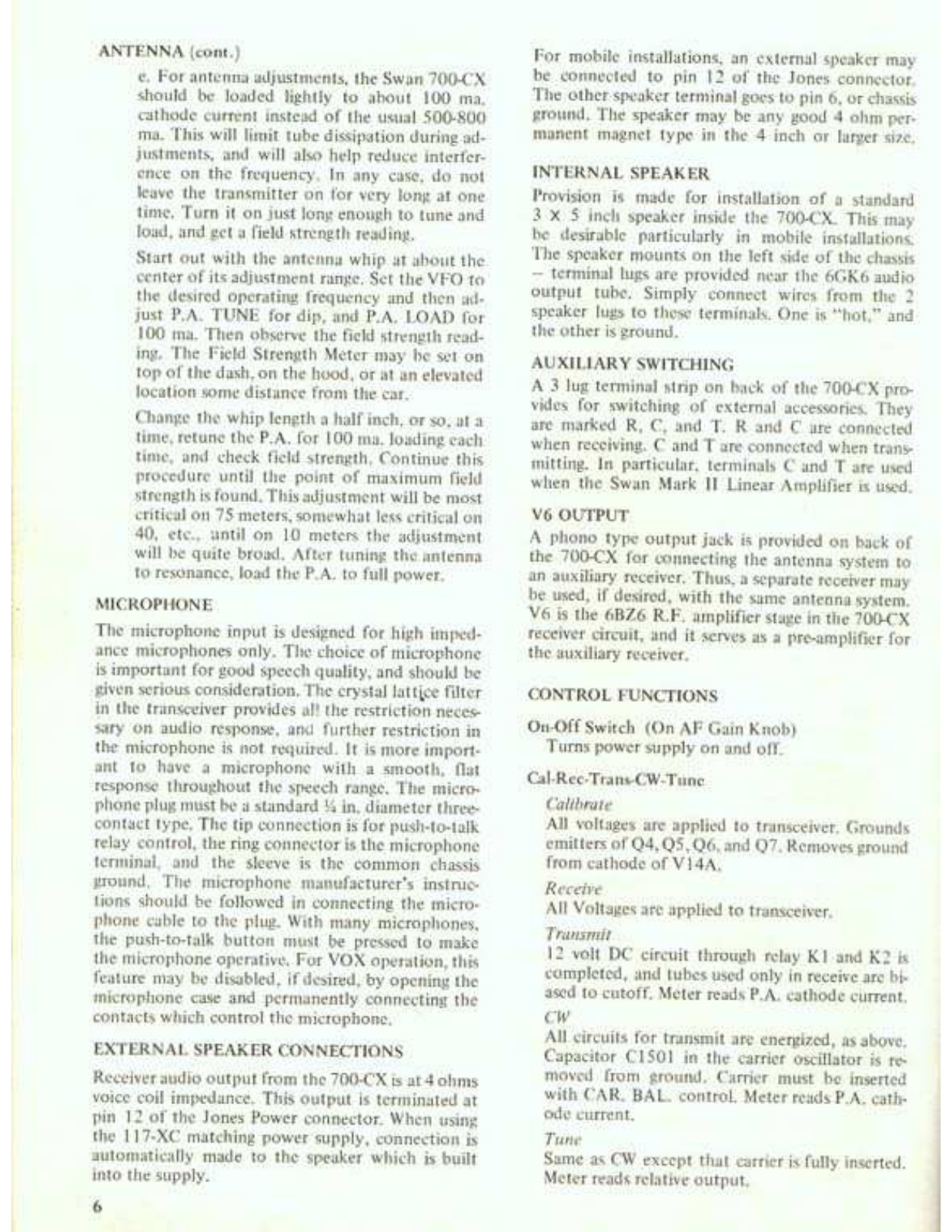 Swan 700cx User Manual (PAGE 06)