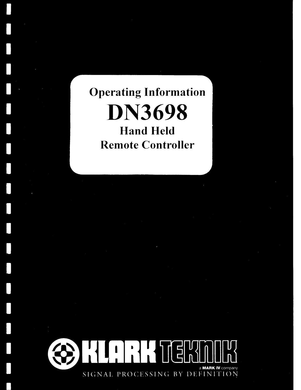 Klark Teknik DN3698 User Manual