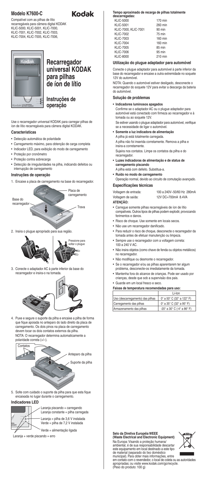 Kodak K7600-C User Manual