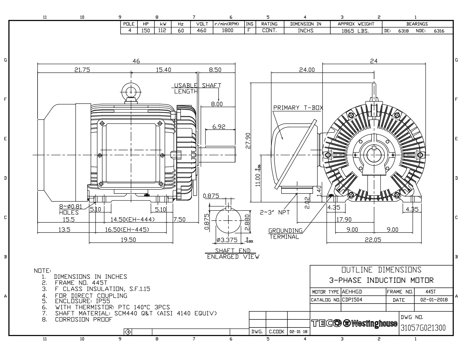 Teco CDP1504 Reference Drawing