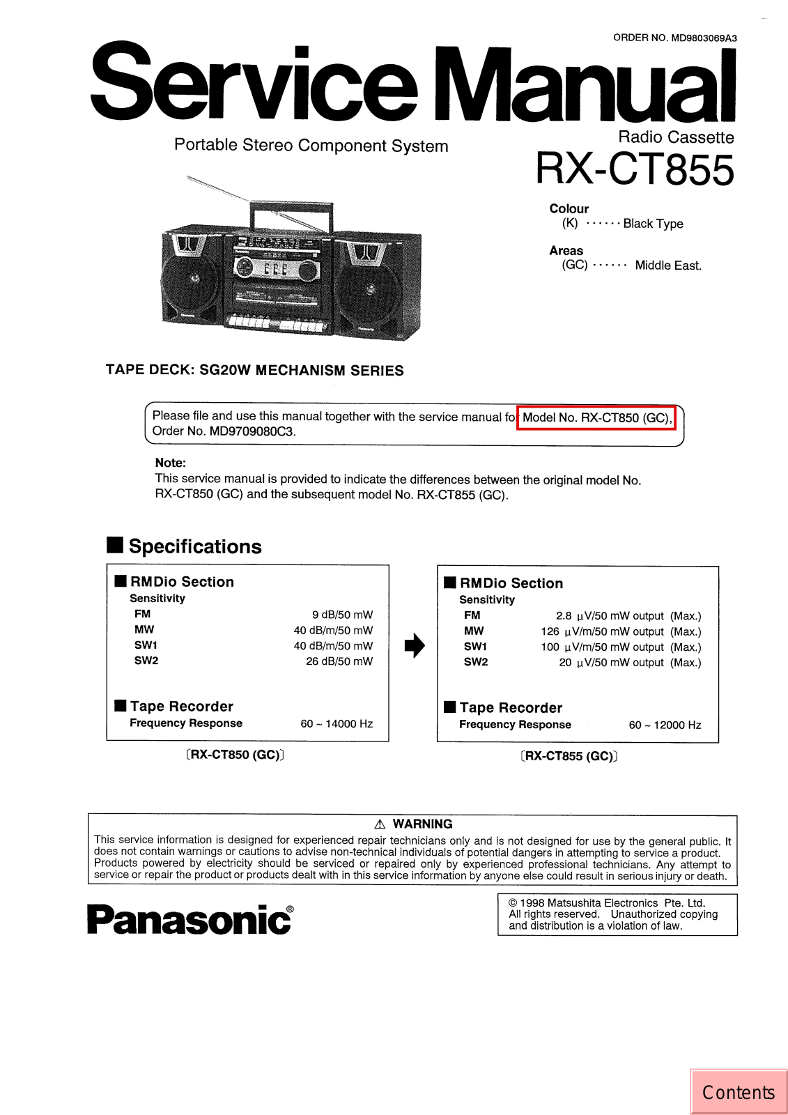 JVC RX CT855 GC Service Manual