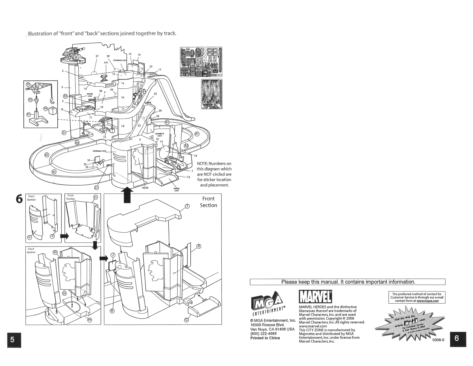 Mga Entertainment SPIDER-MAN CITY ZONE 5 6 User Manual