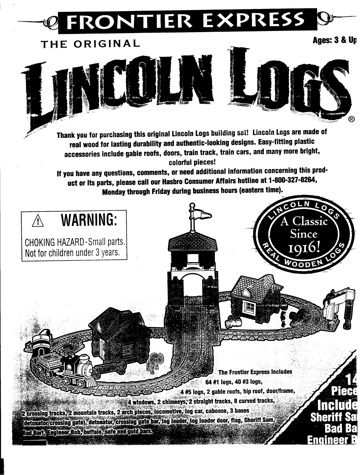 Hasbro LINCOLN LOGS FRONTIER EXPRESS User Manual