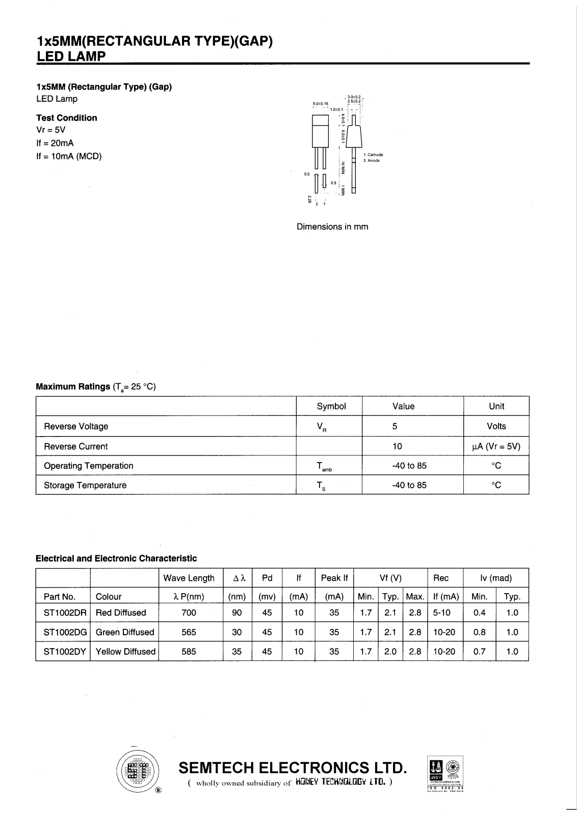 HONEYWELL ST1002DY, ST1002DR, ST1002DG Datasheet