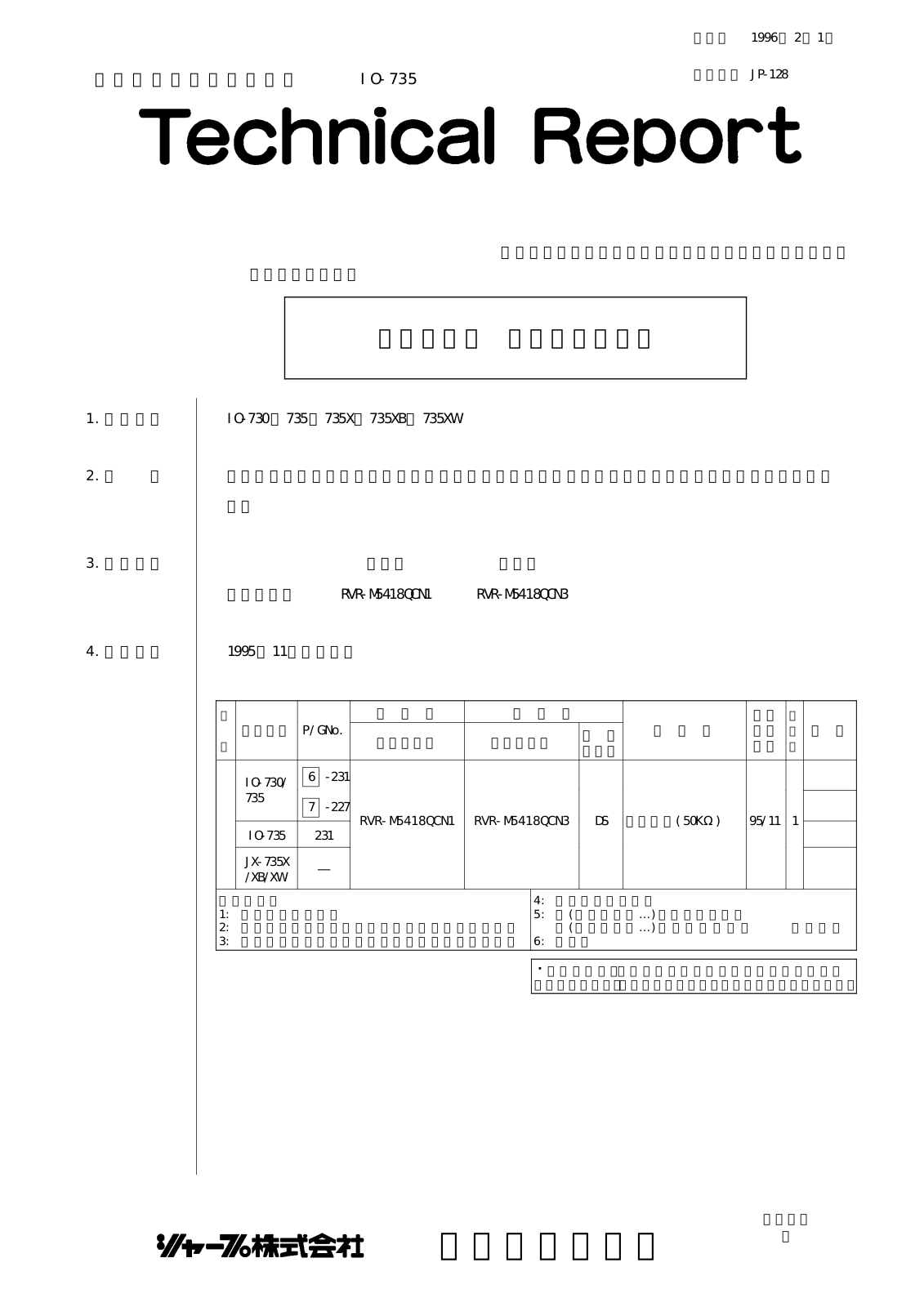 SHARP JP128 Technical Report