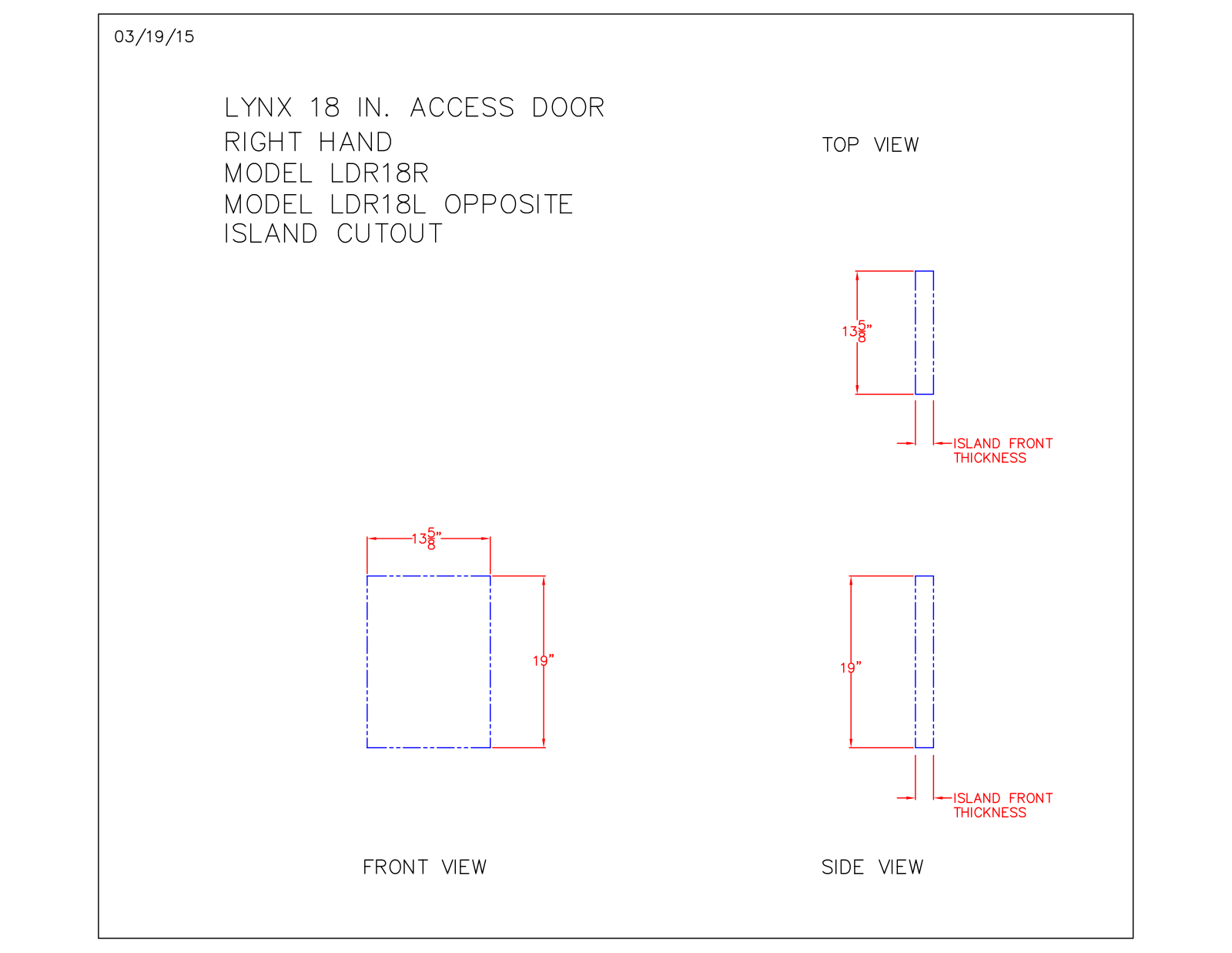 Lynx LDR18R Dimension Guide