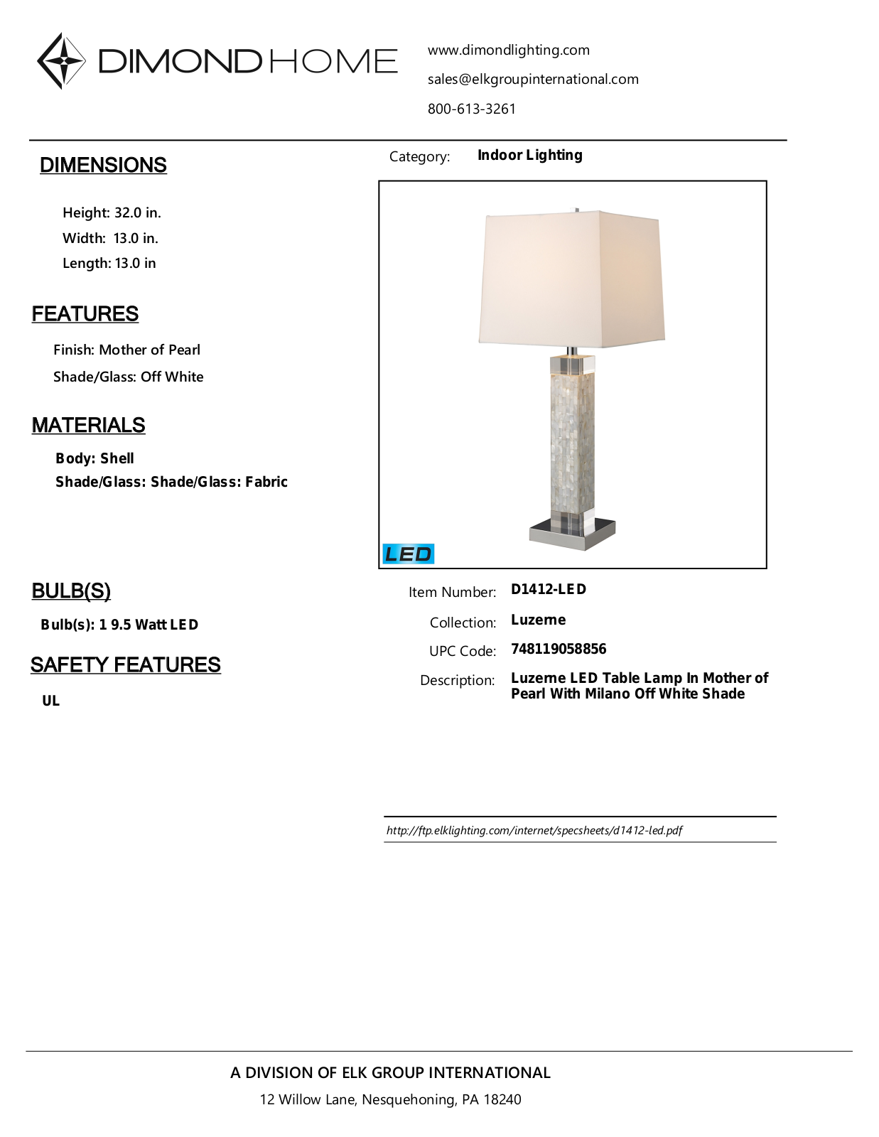 ELK Home D1412LED User Manual