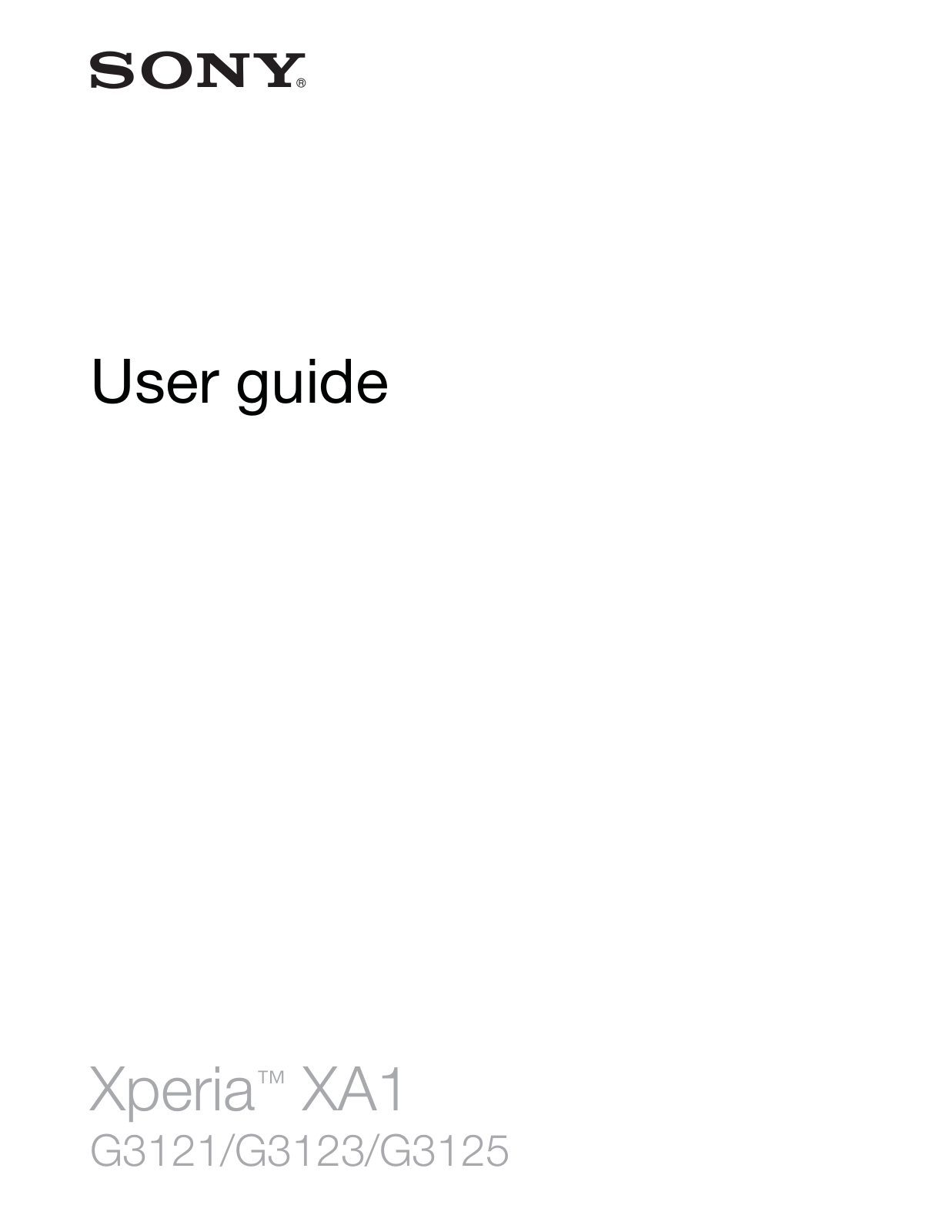 SONY XPERIA XA1, XPERIA XA1 ULTRA User Manual