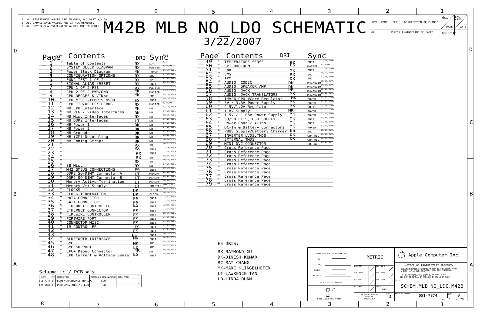 Apple macbook m42b Schematic