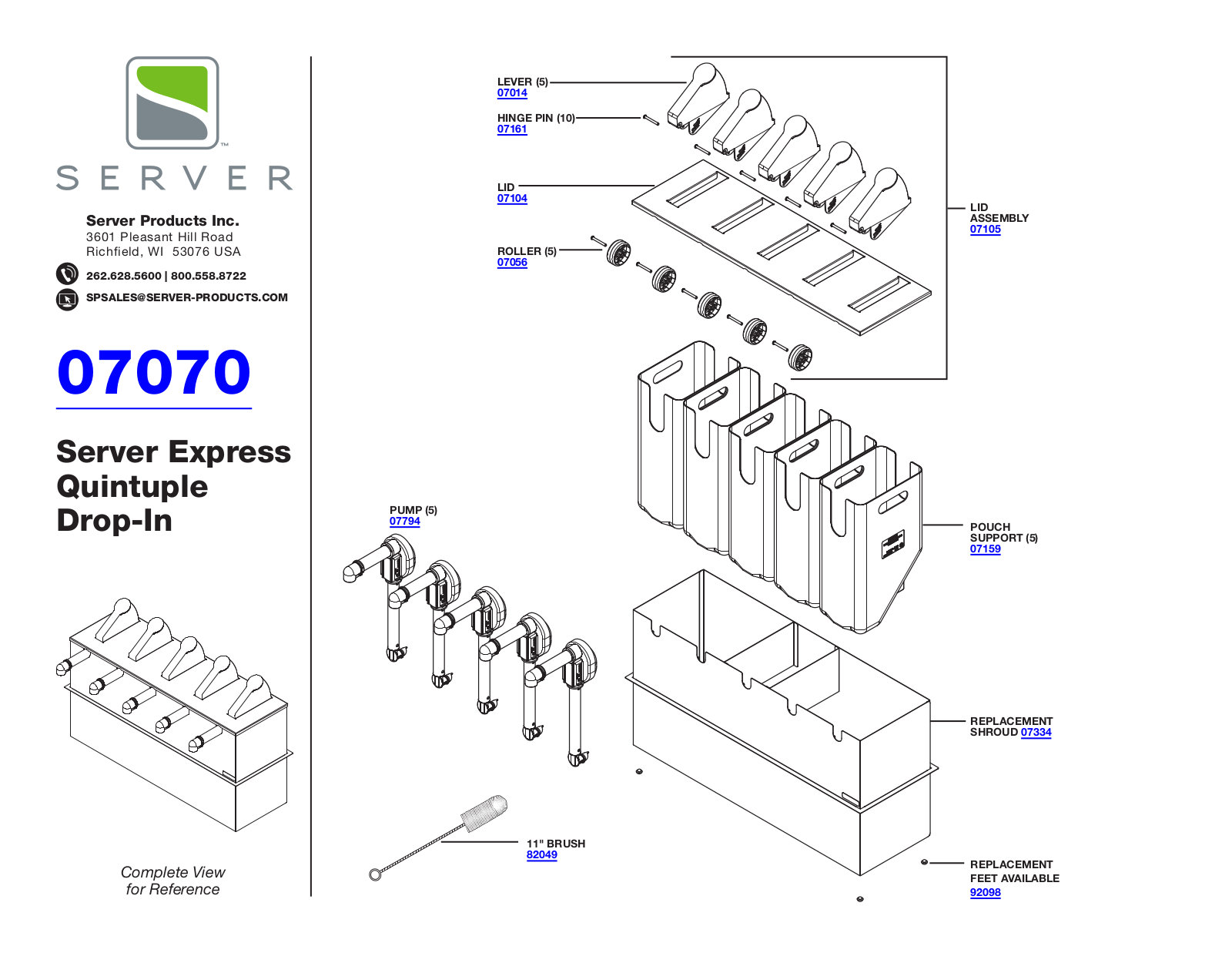 Server 07070 PARTS LIST