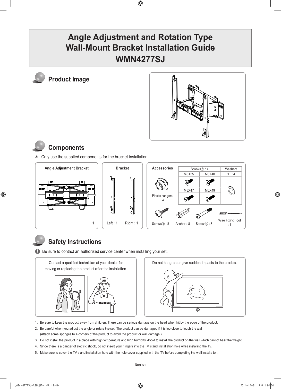 Samsung WMN4277SJ/ZA Installation Guide