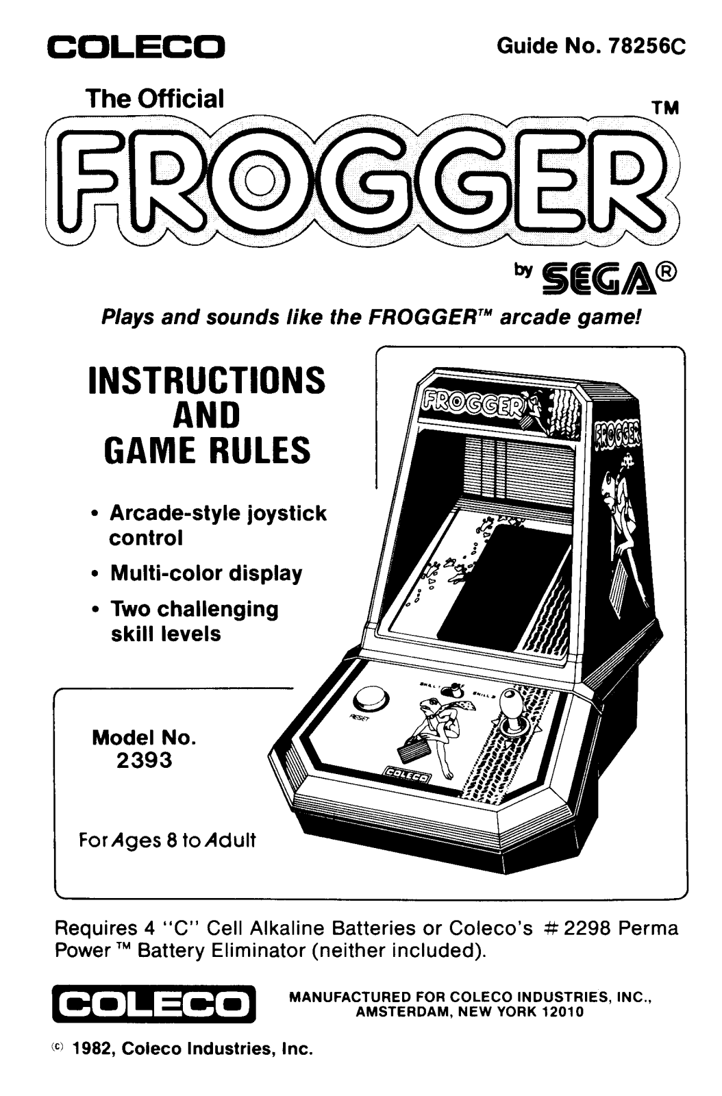 Coleco Frogger User Guide