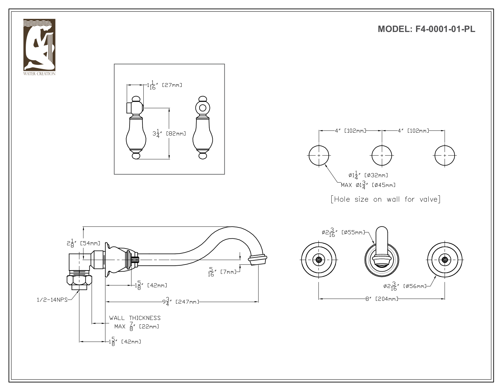 Water Creation F4000105PL, F4000103PL, F4000102PL, F4000101PL User Manual