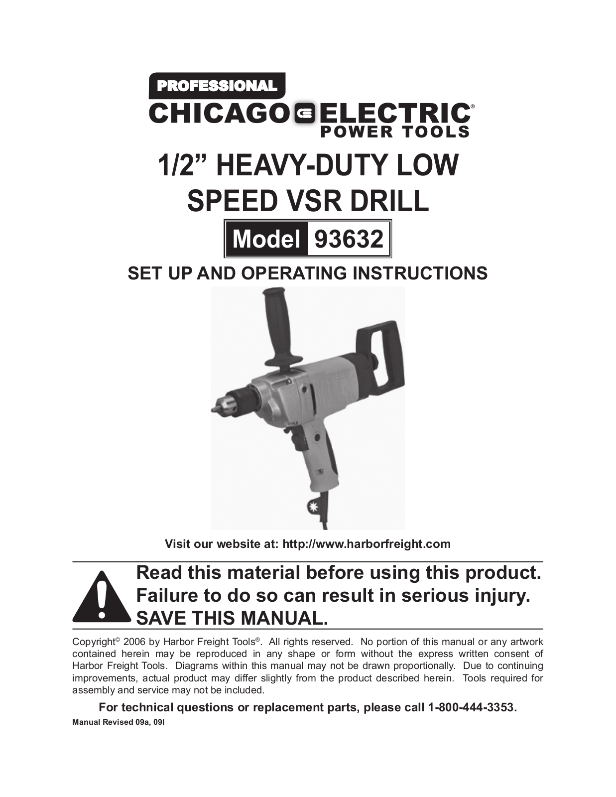 Chicago Electric 93632 User Manual