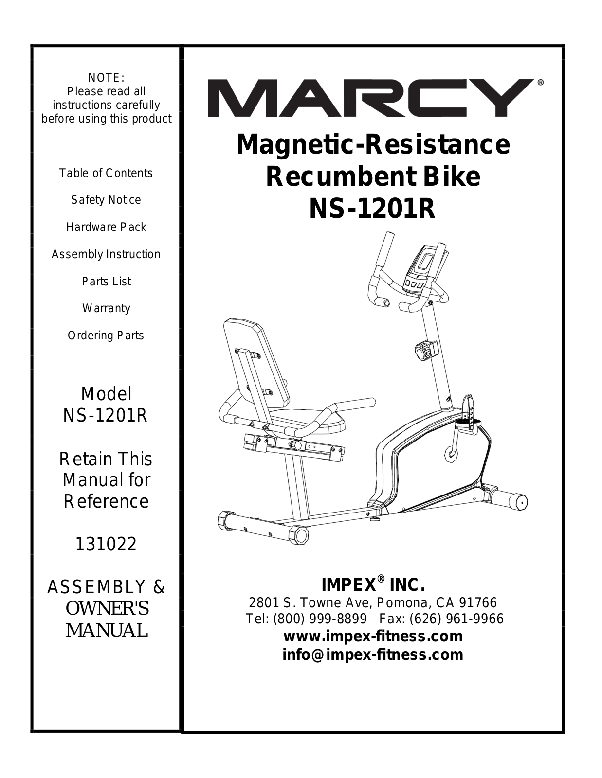 Impex NS-1201R Owner's Manual