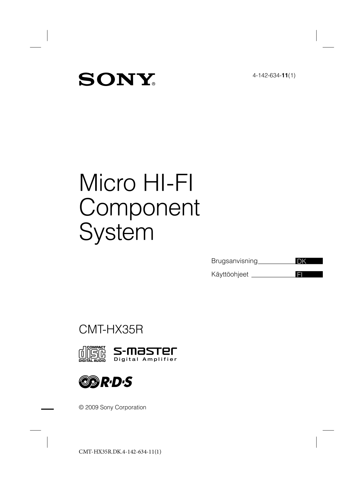 Sony CMT-HX35R User Manual