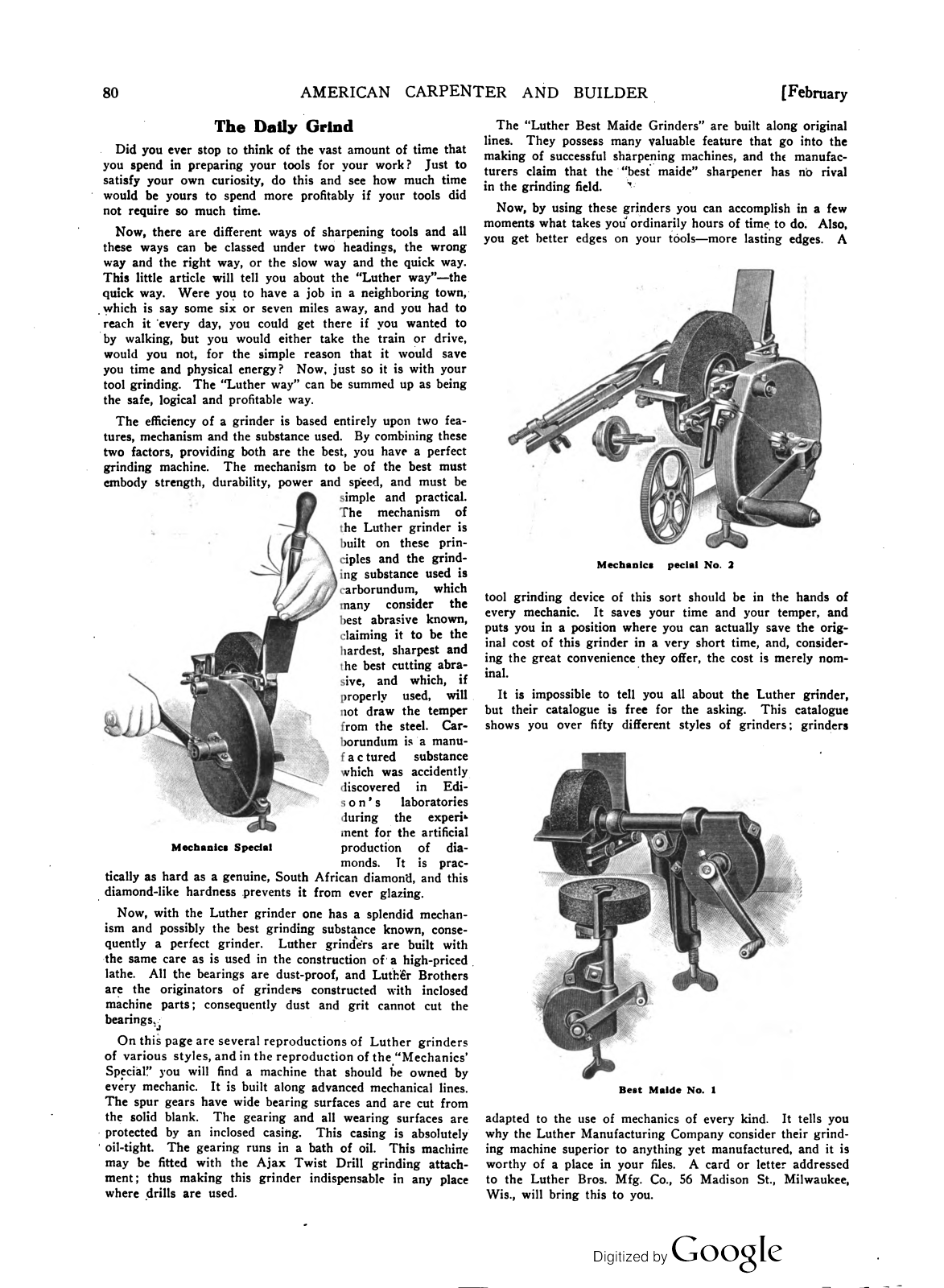Luther Grinder Manufacturing 1911 Article Grinder - ManualMachine.com