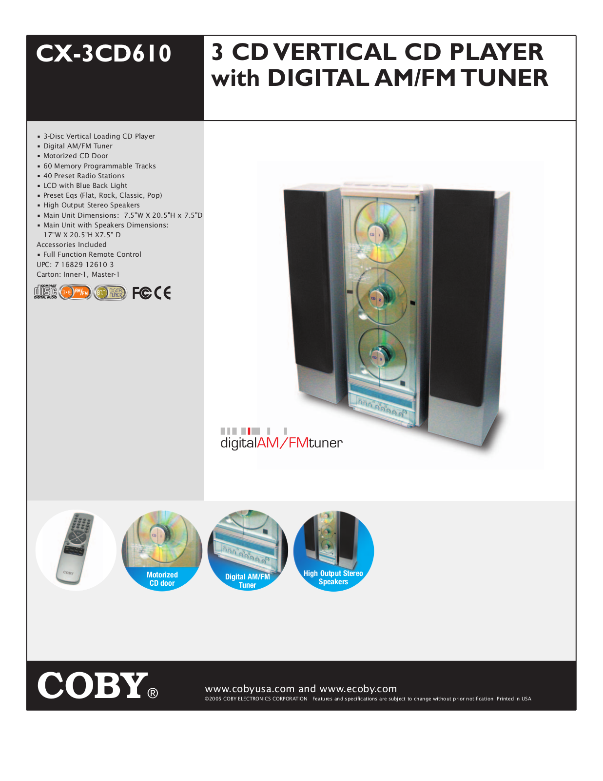 COBY electronic CX-3CD610 User Manual