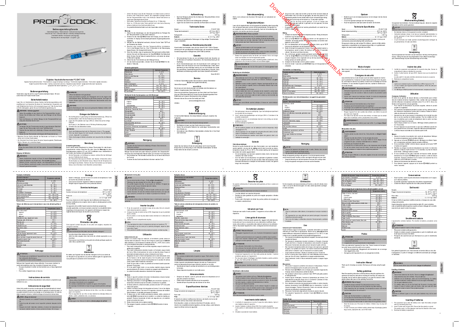 PROFICOOK DHT1039 User Manual