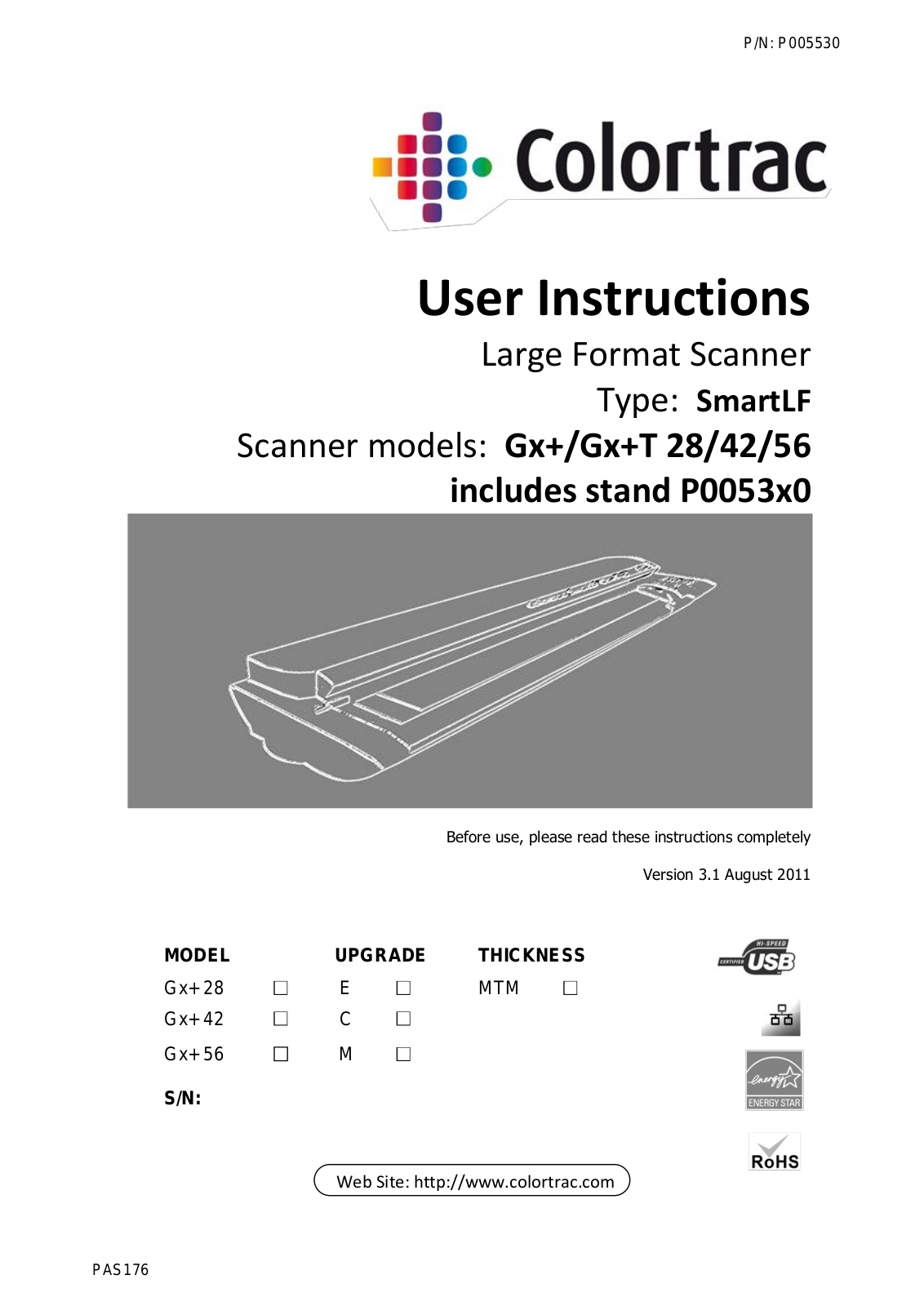 Colortrac Gx+28, Gx+42, Gx+56, Gx+T 28, Gx+T 42 User Instructions - ManualMachine.com