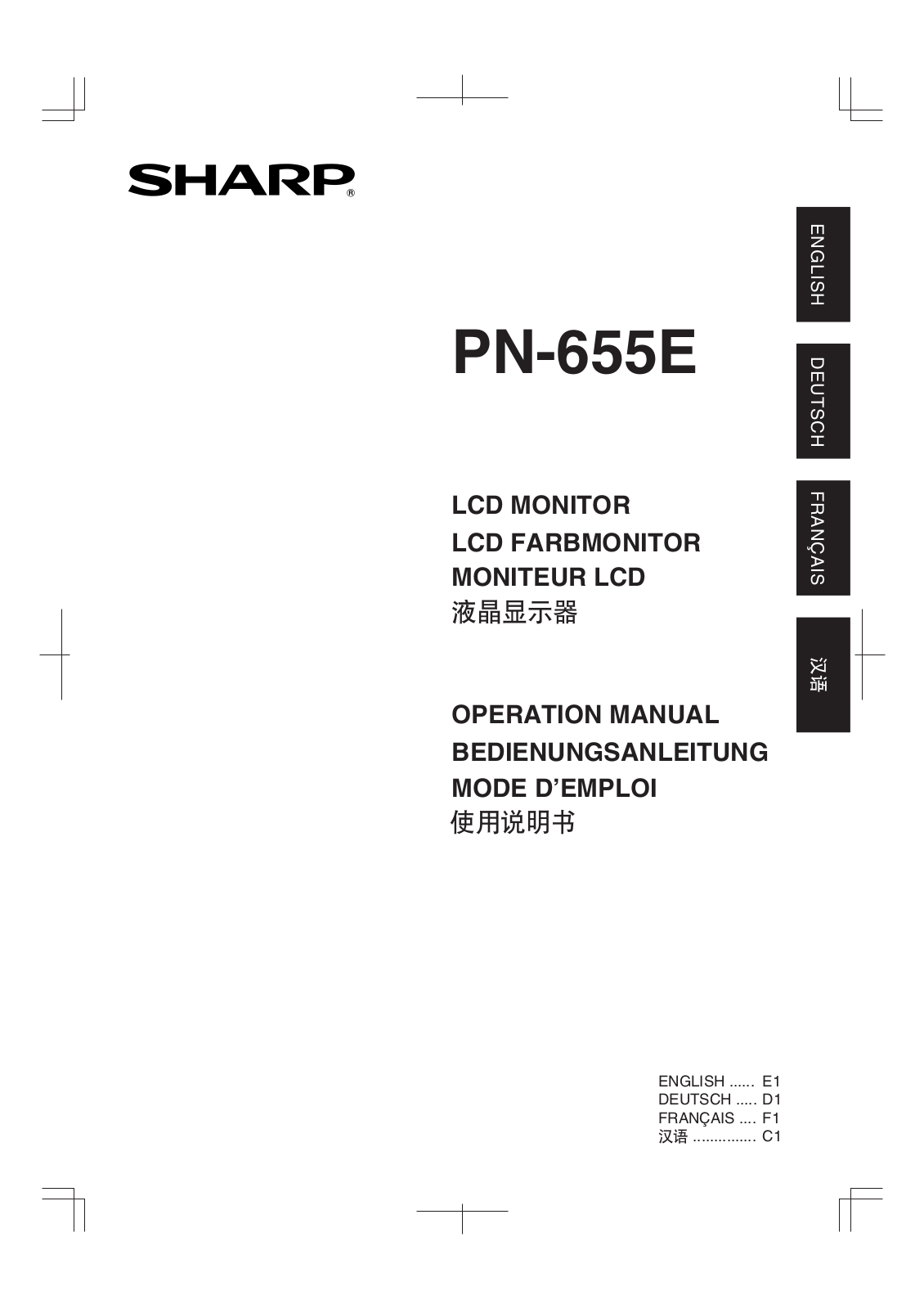 Sharp PN-655E User Manual