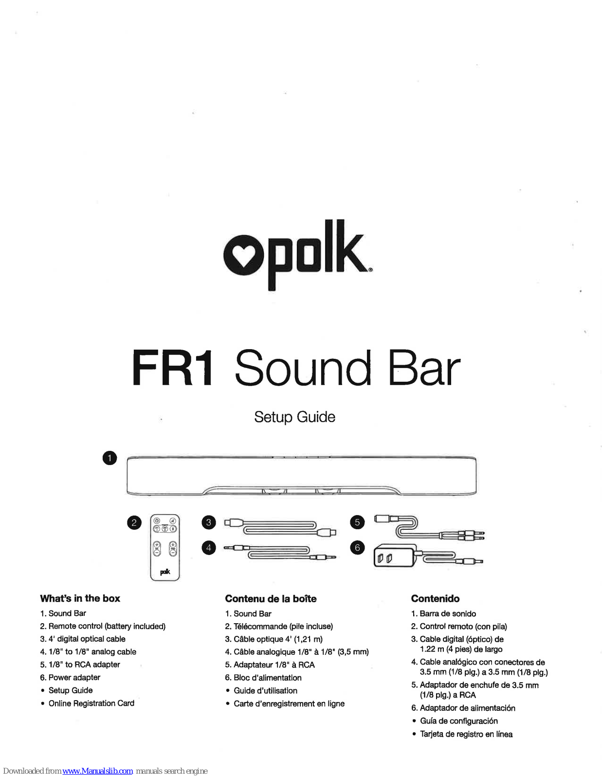 Polk Audio FR1 Setup Manual