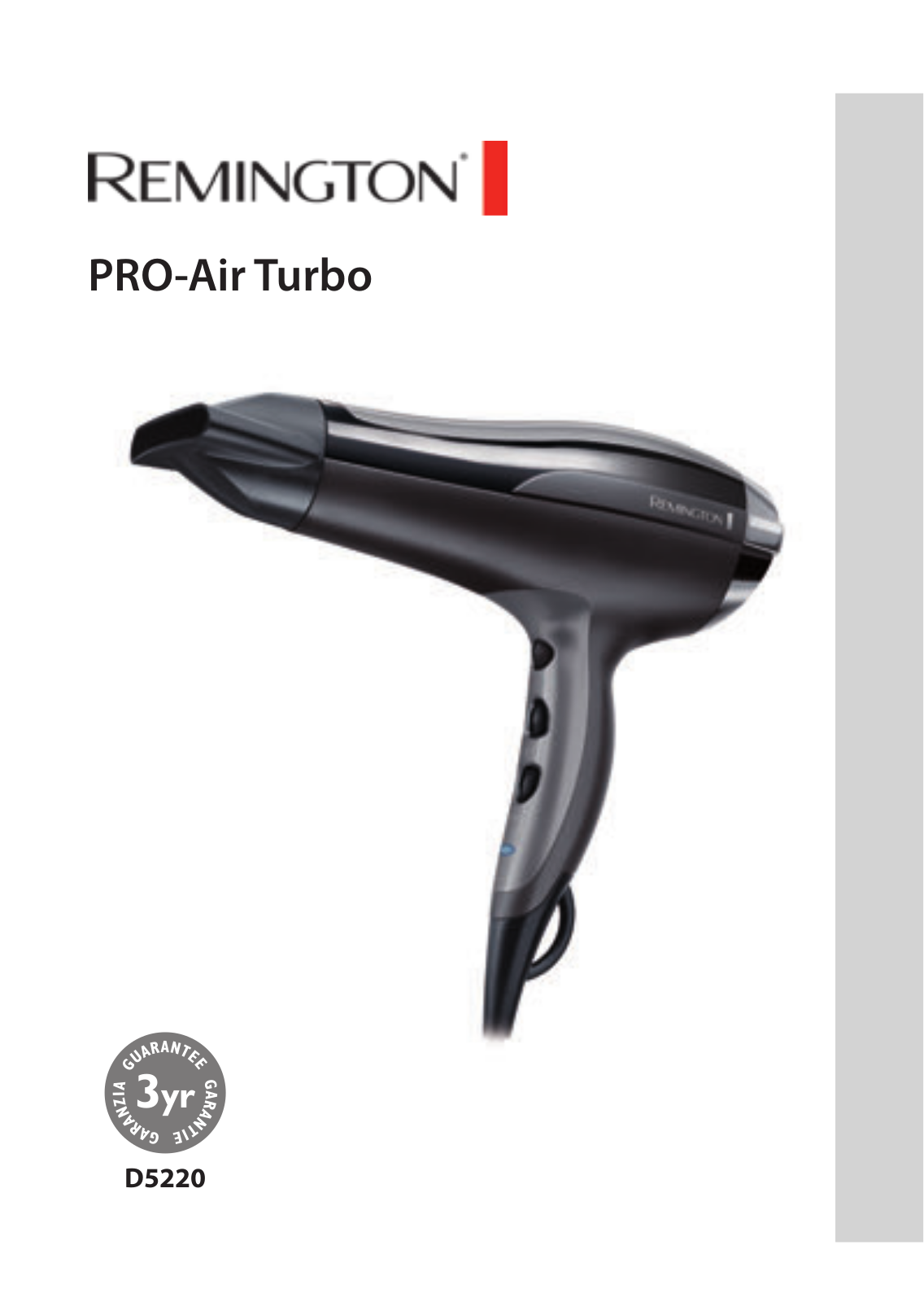 Remington Pro Air Turbo D5220 User manual