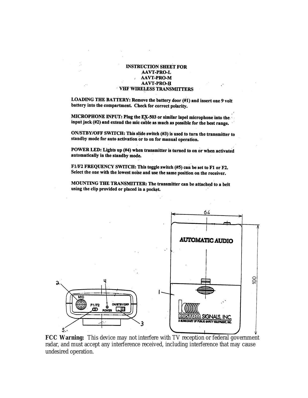 Azden AAVTH Users Manual - ManualMachine.com
