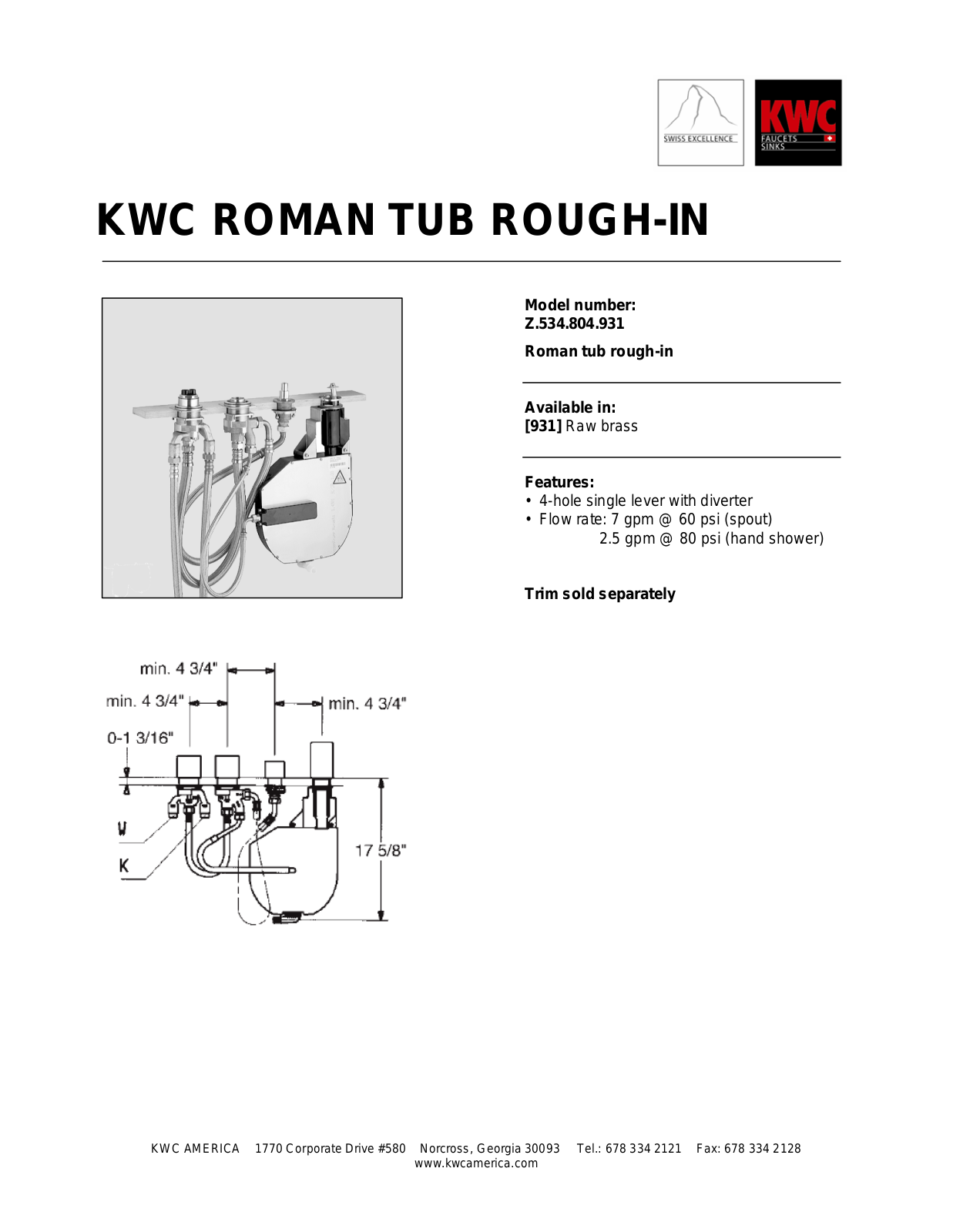 KWC Z.534.804.931 User Manual