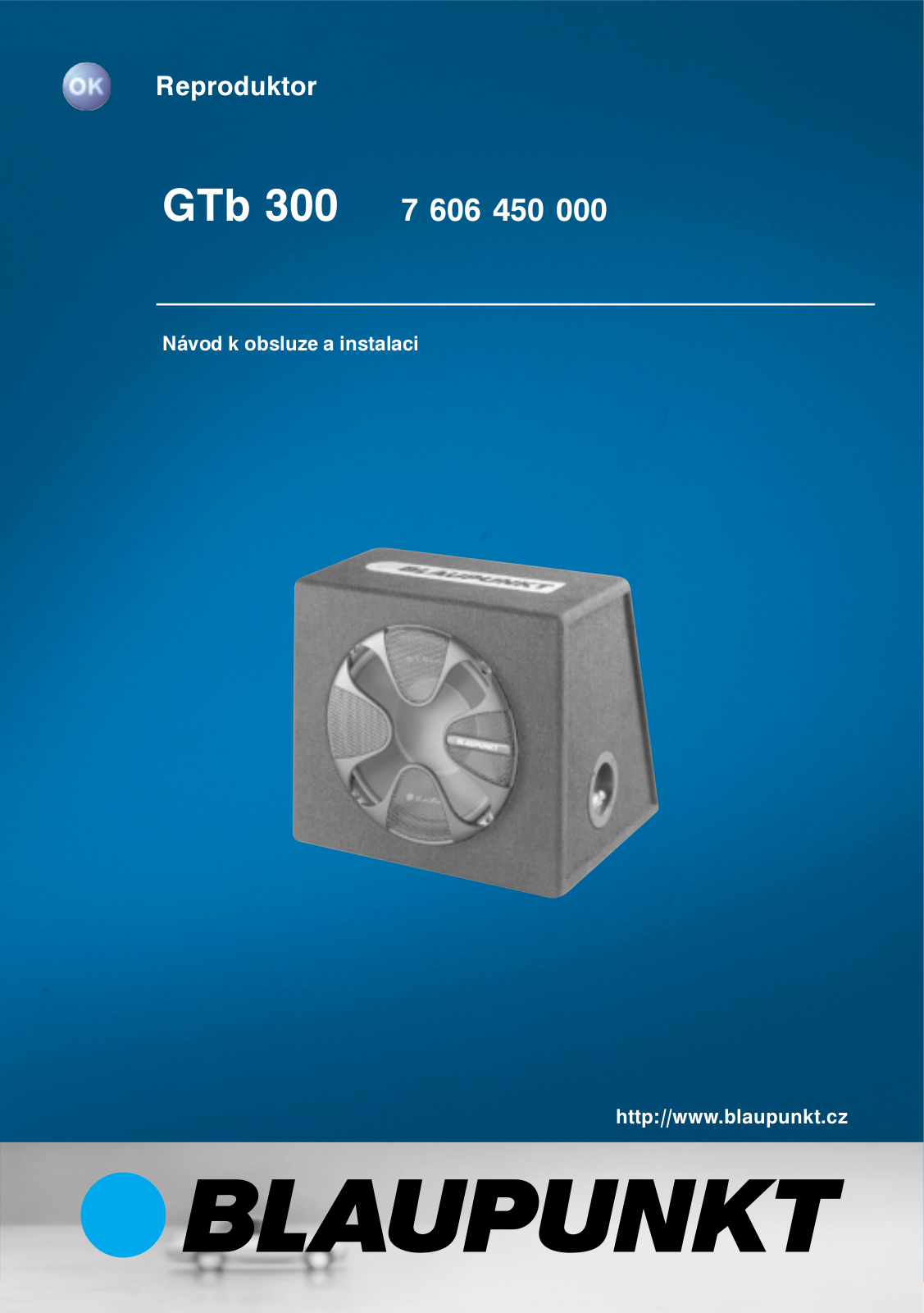 Blaupunkt GTb 300 subwoofer User Manual