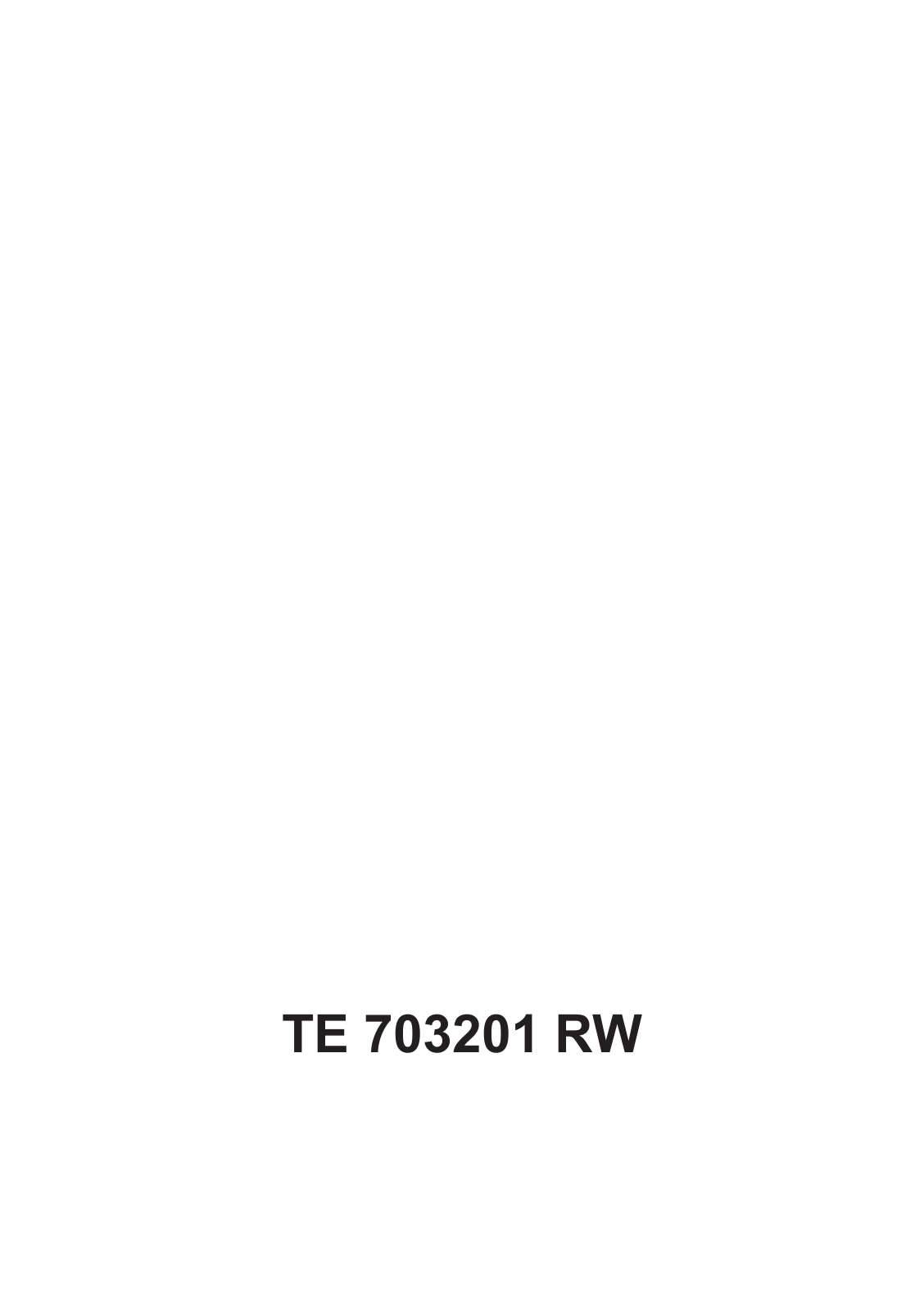 Siemens TE703201RW User Manual