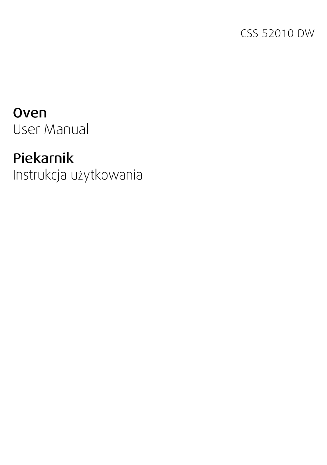 Beko CSS 52010 DW Operating Instructions