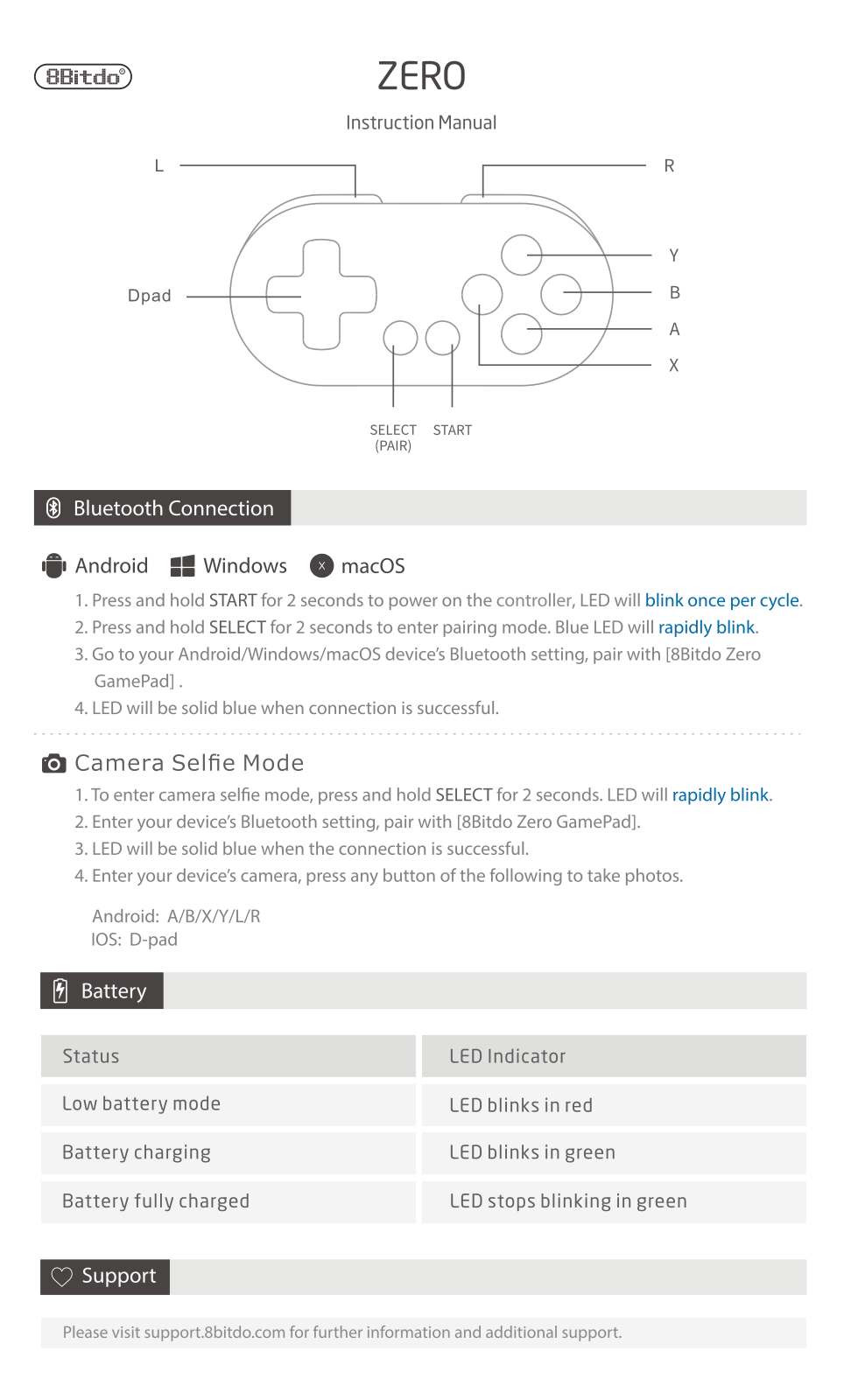 8BitDo Zero Service Manual