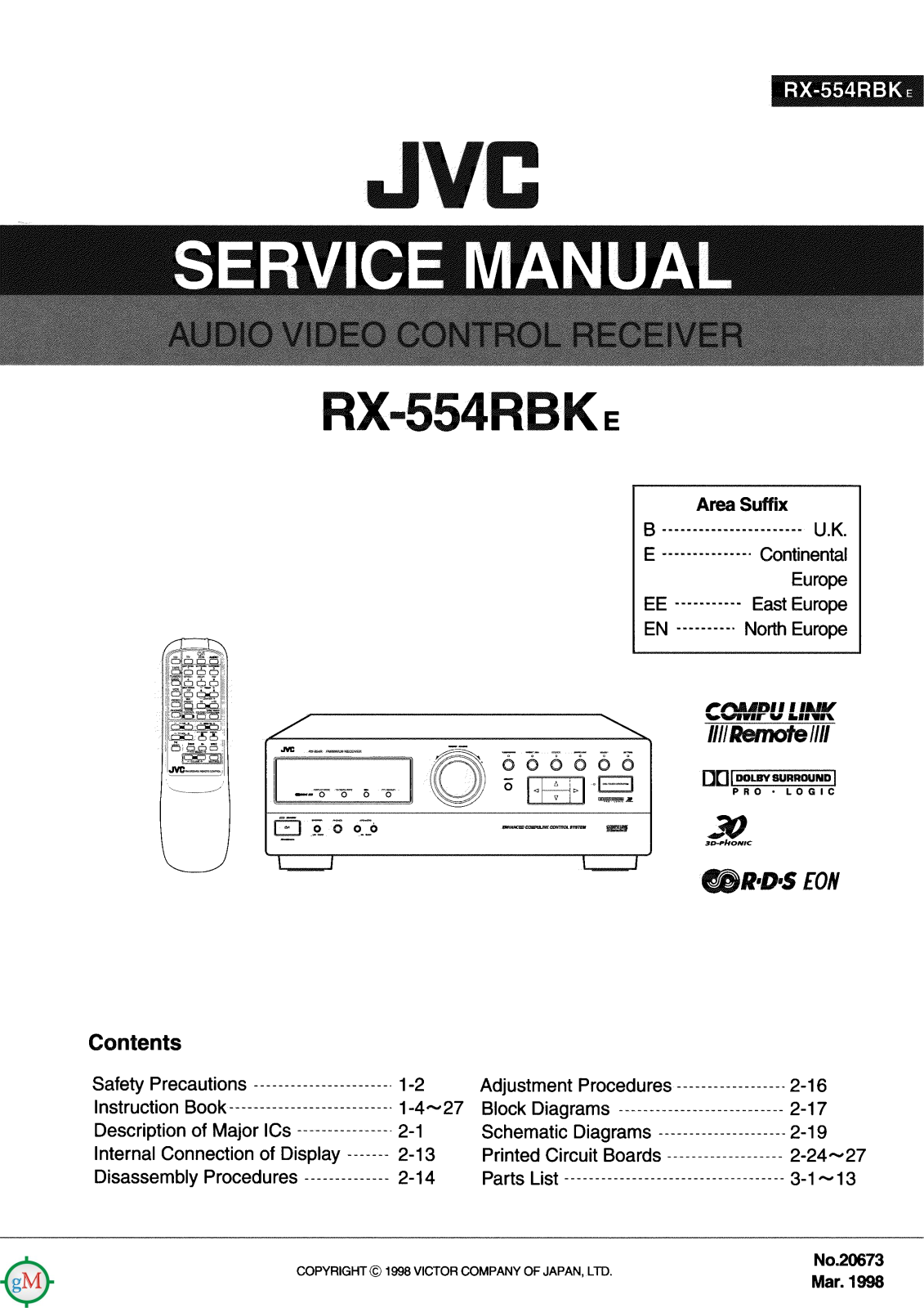 JVC RX-554-RBK Service manual