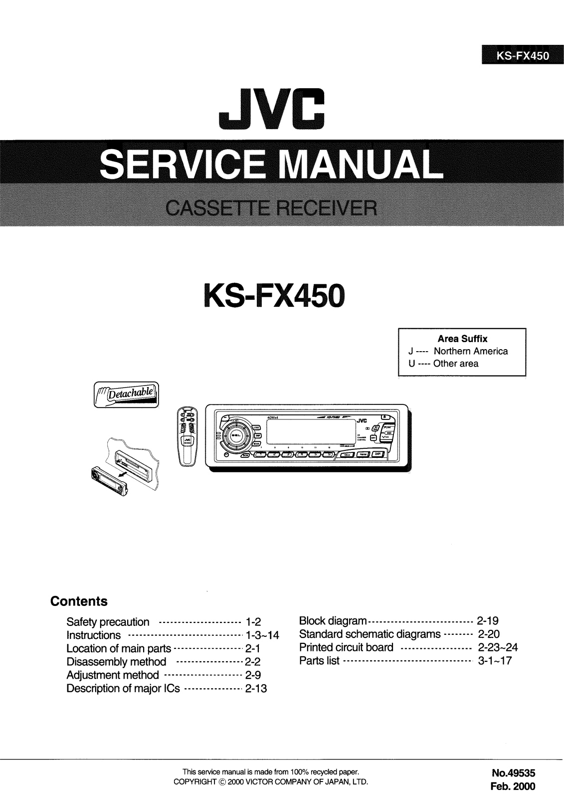 Jvc KS-FX450 Service Manual