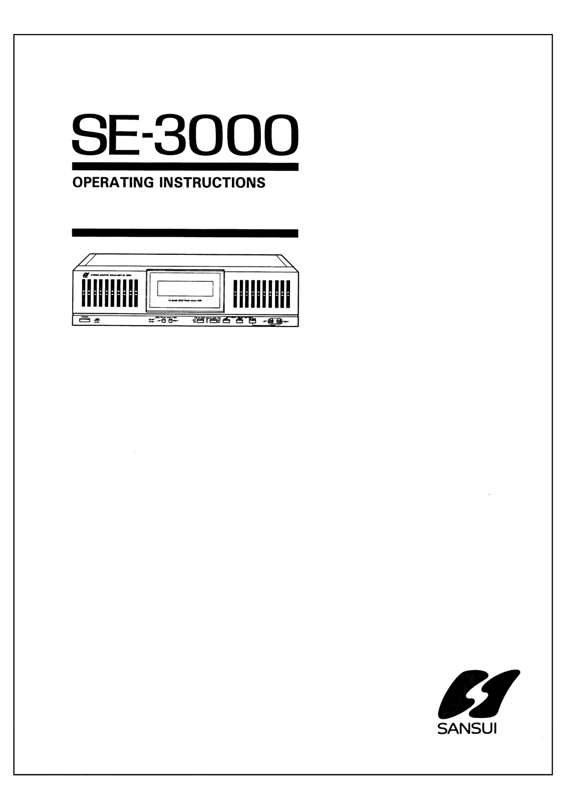 Sansui SE-3000 Owners Manual